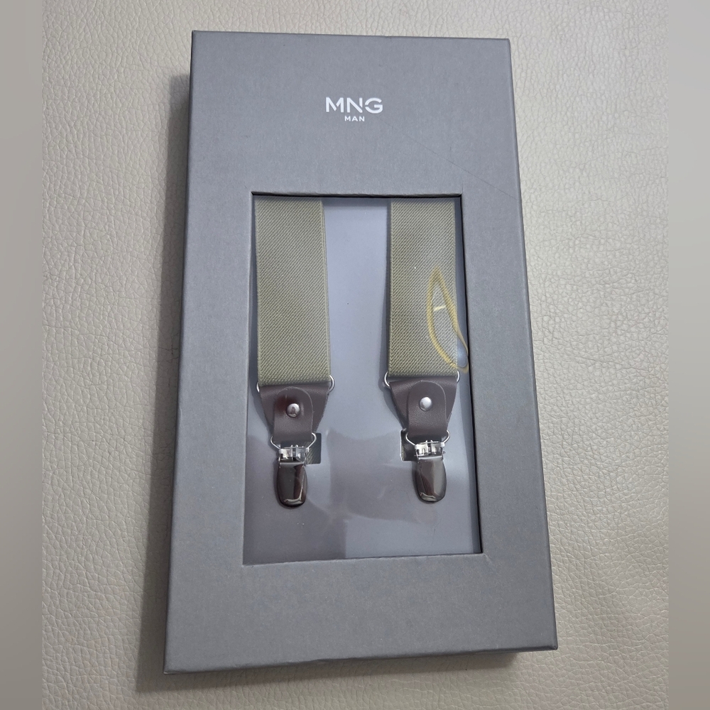 NWB - Mango Men's Adjustable Elastic Strap With Leather Details